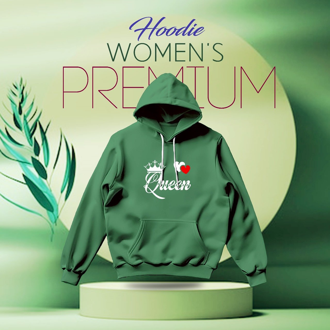 img_68604e51dff71 Premium Comfortable (Queen2-Green) Ladies winter hoodie - Image 1